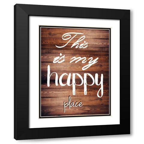 Happy place Black Modern Wood Framed Art Print with Double Matting by Lewis, Sheldon