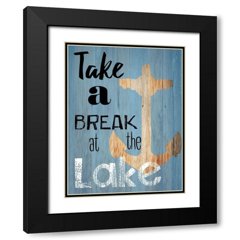 Lake Time Black Modern Wood Framed Art Print with Double Matting by Lewis, Sheldon