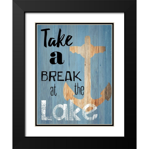 Lake Time Black Modern Wood Framed Art Print with Double Matting by Lewis, Sheldon