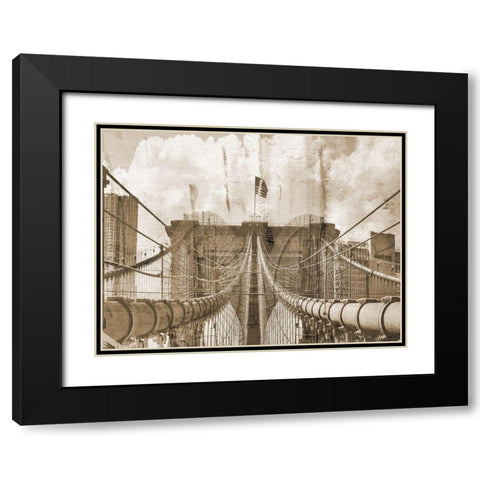 NY On Canvas Black Modern Wood Framed Art Print with Double Matting by Lewis, Sheldon