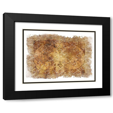 Vintage Travel Black Modern Wood Framed Art Print with Double Matting by Lewis, Sheldon