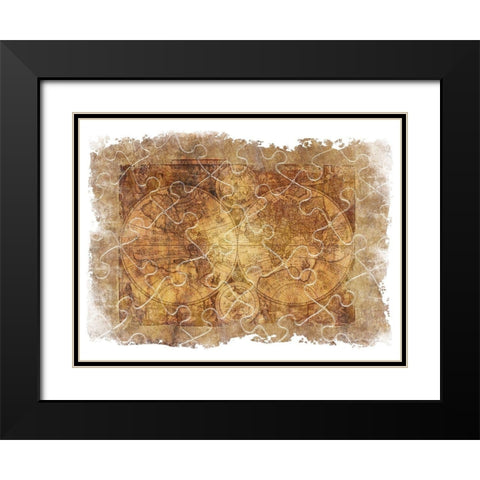 Vintage Travel Black Modern Wood Framed Art Print with Double Matting by Lewis, Sheldon