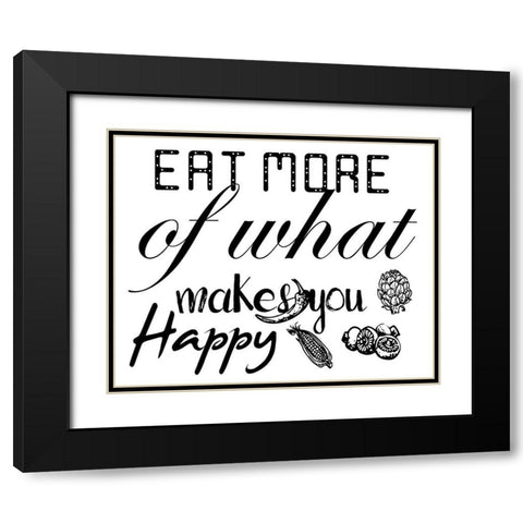 Eat More Black Modern Wood Framed Art Print with Double Matting by Lewis, Sheldon