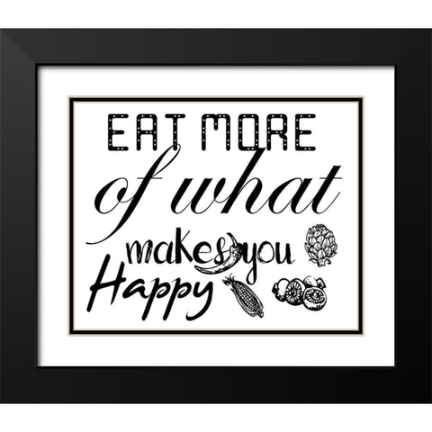 Eat More Black Modern Wood Framed Art Print with Double Matting by Lewis, Sheldon