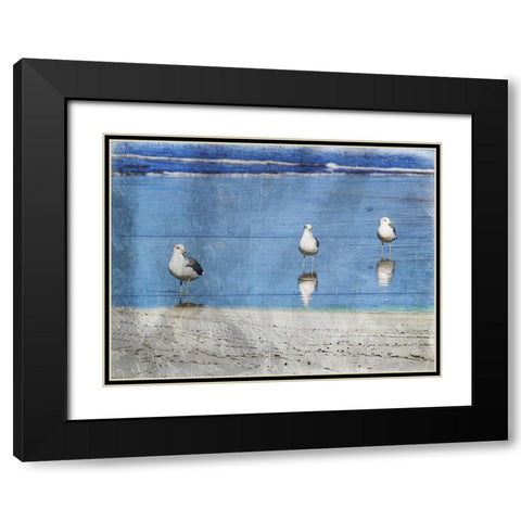 Three Is Company Black Modern Wood Framed Art Print with Double Matting by Lewis, Sheldon