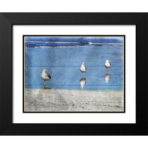 Three Is Company Black Modern Wood Framed Art Print with Double Matting by Lewis, Sheldon