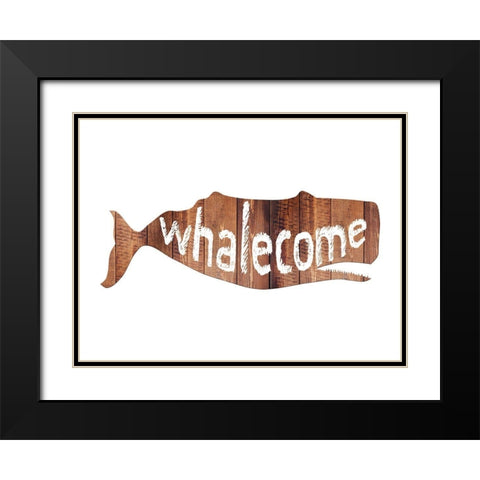 Whalecome Black Modern Wood Framed Art Print with Double Matting by Lewis, Sheldon