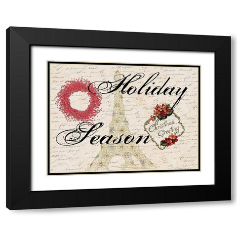 Parisian Holiday Black Modern Wood Framed Art Print with Double Matting by Lewis, Sheldon