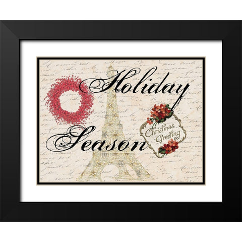 Parisian Holiday Black Modern Wood Framed Art Print with Double Matting by Lewis, Sheldon