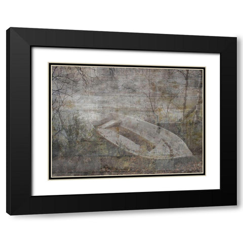Romance On The Stream Black Modern Wood Framed Art Print with Double Matting by Lewis, Sheldon