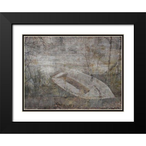 Romance On The Stream Black Modern Wood Framed Art Print with Double Matting by Lewis, Sheldon