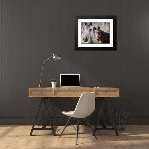 Togetherness Black Modern Wood Framed Art Print with Double Matting by Lewis, Sheldon