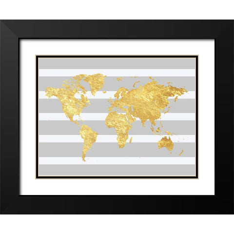 Map It Out Black Modern Wood Framed Art Print with Double Matting by Lewis, Sheldon