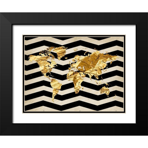 Mapped Out Black Modern Wood Framed Art Print with Double Matting by Lewis, Sheldon