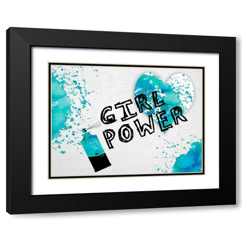 Girls Rule Black Modern Wood Framed Art Print with Double Matting by Lewis, Sheldon