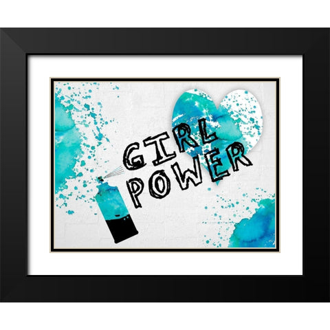 Girls Rule Black Modern Wood Framed Art Print with Double Matting by Lewis, Sheldon