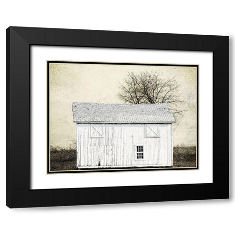 Out Field Black Modern Wood Framed Art Print with Double Matting by Lewis, Sheldon