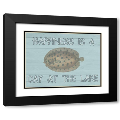 Happy Fisher Black Modern Wood Framed Art Print with Double Matting by Lewis, Sheldon