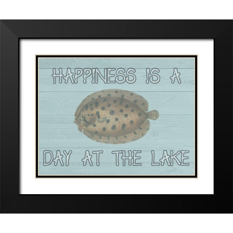 Happy Fisher Black Modern Wood Framed Art Print with Double Matting by Lewis, Sheldon