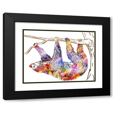 Sloth Machine Black Modern Wood Framed Art Print with Double Matting by Lewis, Sheldon