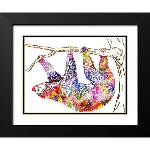 Sloth Machine Black Modern Wood Framed Art Print with Double Matting by Lewis, Sheldon