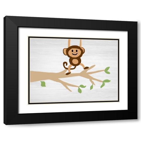 Monkey Around Black Modern Wood Framed Art Print with Double Matting by Lewis, Sheldon