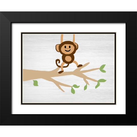 Monkey Around Black Modern Wood Framed Art Print with Double Matting by Lewis, Sheldon