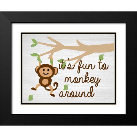 Monkey Around 2 Black Modern Wood Framed Art Print with Double Matting by Lewis, Sheldon