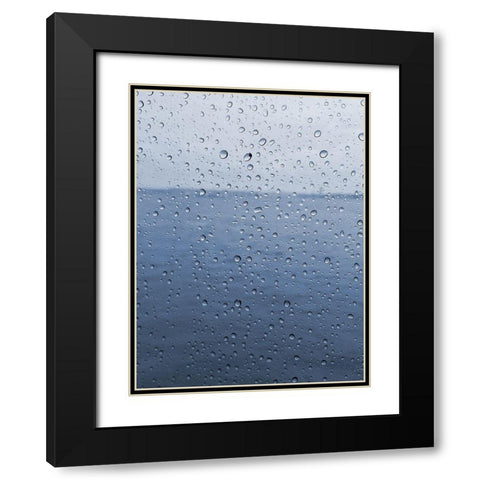 Rain Drops Black Modern Wood Framed Art Print with Double Matting by Lewis, Sheldon