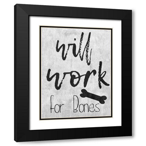 Bones Black Modern Wood Framed Art Print with Double Matting by Lewis, Sheldon