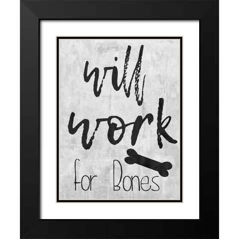 Bones Black Modern Wood Framed Art Print with Double Matting by Lewis, Sheldon