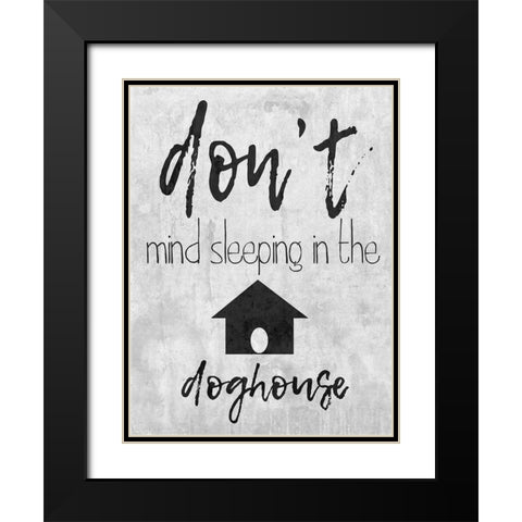 Doghouse Black Modern Wood Framed Art Print with Double Matting by Lewis, Sheldon