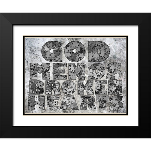God Is At Work Black Modern Wood Framed Art Print with Double Matting by Lewis, Sheldon