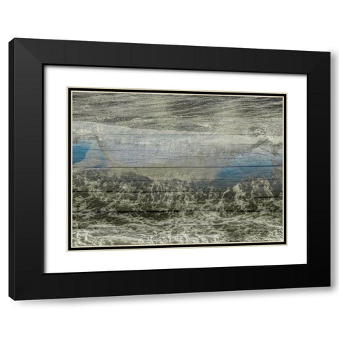 Blast Of Blue Black Modern Wood Framed Art Print with Double Matting by Lewis, Sheldon