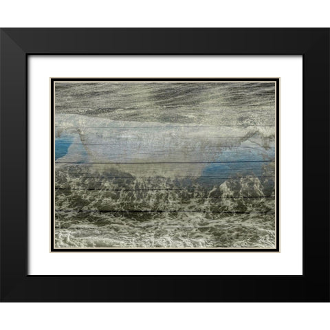 Blast Of Blue Black Modern Wood Framed Art Print with Double Matting by Lewis, Sheldon