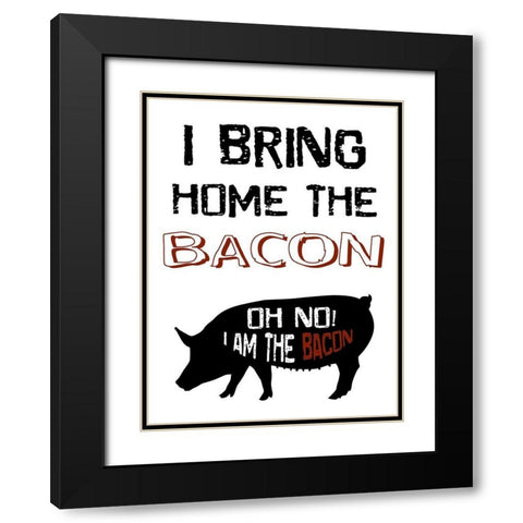 Bacon Boss Black Modern Wood Framed Art Print with Double Matting by Lewis, Sheldon