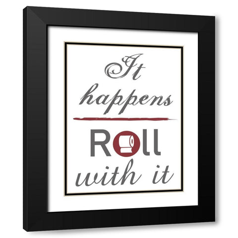 Roll With It Black Modern Wood Framed Art Print with Double Matting by Lewis, Sheldon