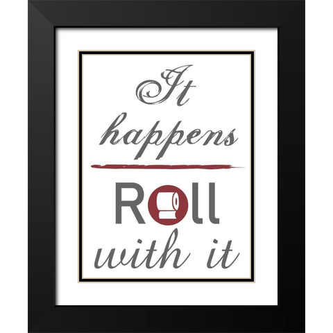 Roll With It Black Modern Wood Framed Art Print with Double Matting by Lewis, Sheldon