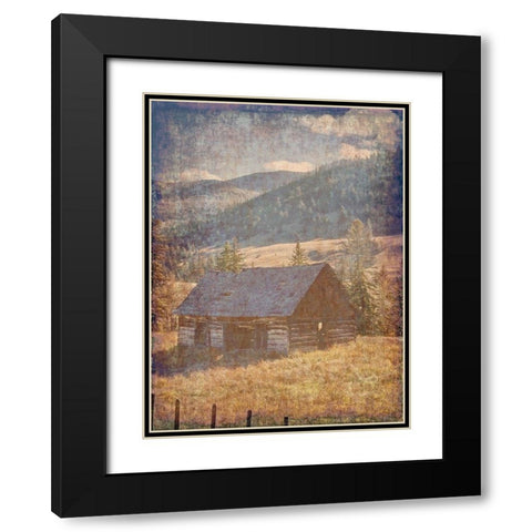 Old Farm View 2 Black Modern Wood Framed Art Print with Double Matting by Lewis, Sheldon