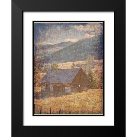 Old Farm View 2 Black Modern Wood Framed Art Print with Double Matting by Lewis, Sheldon