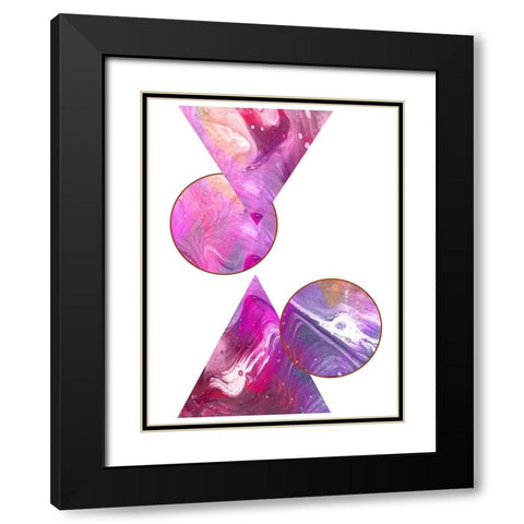 Geo In Motion Black Modern Wood Framed Art Print with Double Matting by Lewis, Sheldon