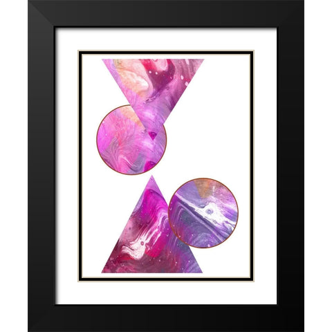 Geo In Motion Black Modern Wood Framed Art Print with Double Matting by Lewis, Sheldon