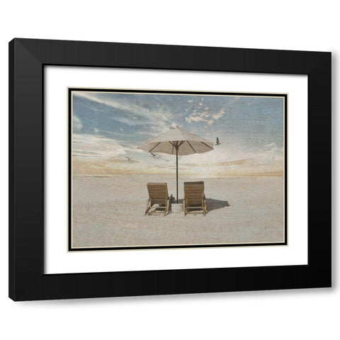 Relax and Breath Black Modern Wood Framed Art Print with Double Matting by Lewis, Sheldon