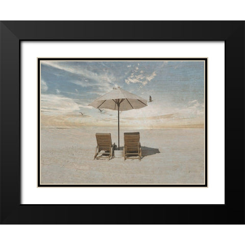 Relax and Breath Black Modern Wood Framed Art Print with Double Matting by Lewis, Sheldon