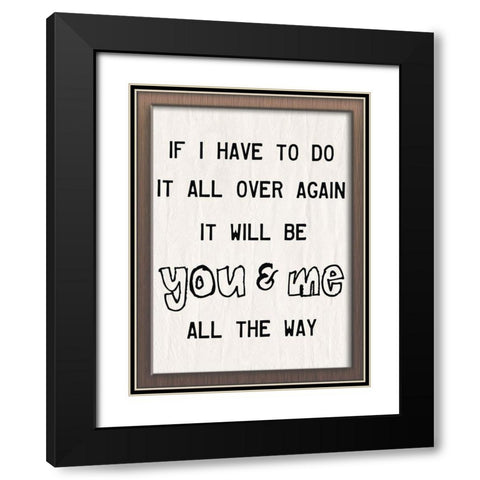 You And Me Black Modern Wood Framed Art Print with Double Matting by Lewis, Sheldon