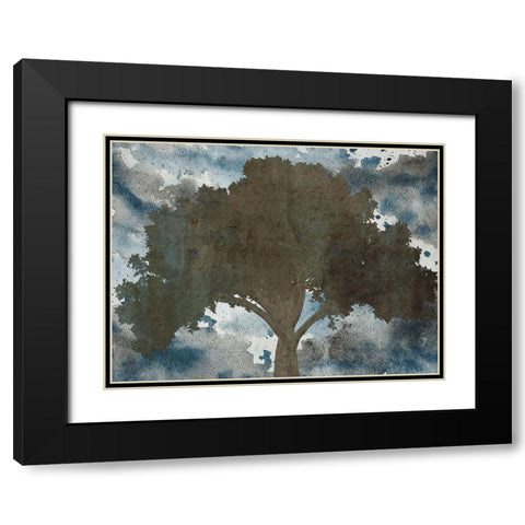 Back Woods Black Modern Wood Framed Art Print with Double Matting by Lewis, Sheldon