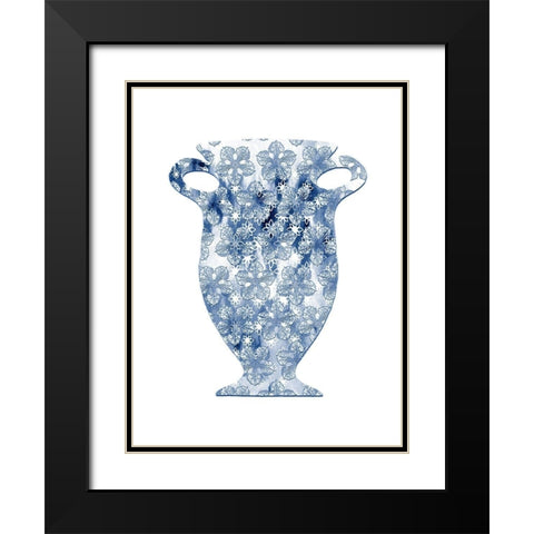 Floral Vase 2 Black Modern Wood Framed Art Print with Double Matting by Lewis, Sheldon