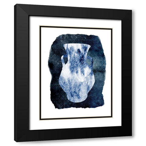 Blue Decor 2 Black Modern Wood Framed Art Print with Double Matting by Lewis, Sheldon