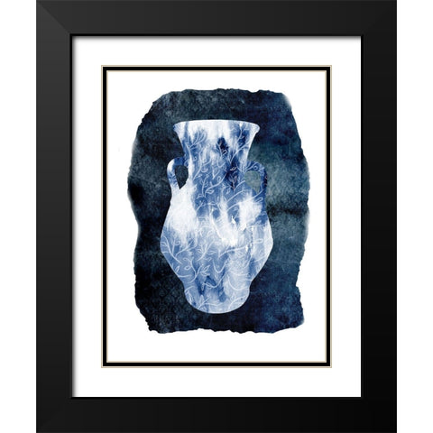Blue Decor 2 Black Modern Wood Framed Art Print with Double Matting by Lewis, Sheldon