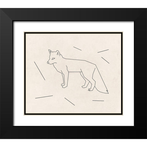 Foxy Lines 2 Black Modern Wood Framed Art Print with Double Matting by Lewis, Sheldon